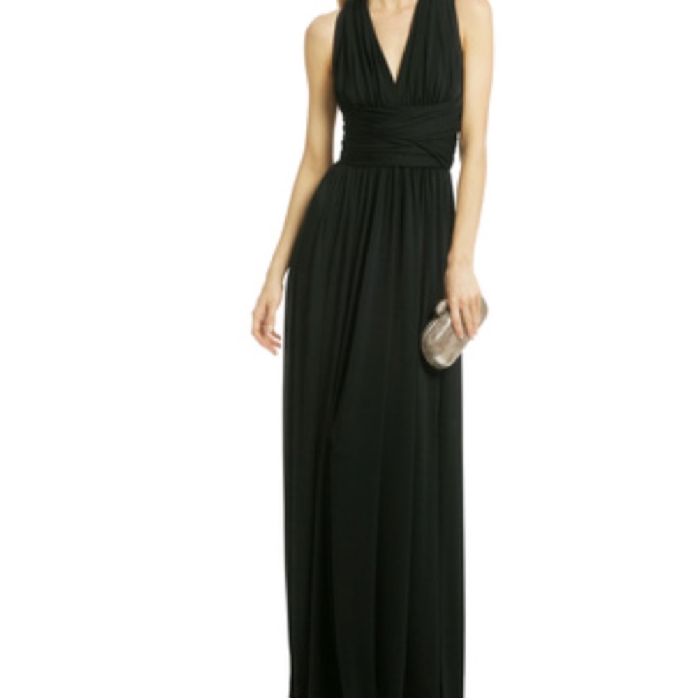 Black halter maxi gown Halston Heritage
